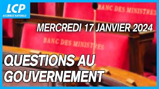 Questions au Gouvernement à lAssemblée nationale  17012024 [upl. by Agnot]