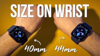 Size Comparison ON WRIST Apple Watch Series 6 40mm vs 44mm [upl. by Irtak732]