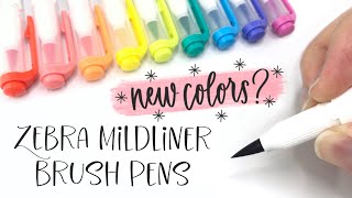 New colors Zebra Mildliner Brush Pens for calligraphy and hand lettering beginners [upl. by Tail]