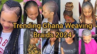 Best Braid Hairstyles for Black Women 2024  Ghana Weaving Braids Hairstyles  Cornrow Braids [upl. by Myo]