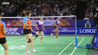 Mixed Team Bronze  SIN vs IND  WD  2014 Commonwealth Games badminton [upl. by Aillij]