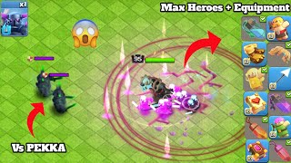 Max Heroes  All Equipment Vs x2 Max PEKKE  Heroes Gameplay  Clash Of Clans [upl. by Lerud]