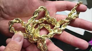 HAWAII ROPE CHAINS UNBOXING OF 14K 10MM 30quot 7MM 28quot DC ROPE CHAIN AVAILABLE FOR ORDER [upl. by Airalednac714]