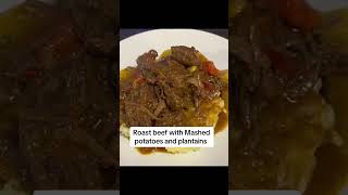 Roast Beef Dinner cooking food roastbeef mashedpotatoes plaintain beefrecipe beef [upl. by Ainevul211]