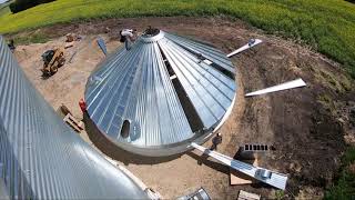 TIMELAPSE of 25000 bushel grain bin BUILD amp concrete pour [upl. by Durno972]