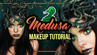 MEDUSA  Halloween Makeup Tutorial  DIY Headpiece deutsch spooktober [upl. by Mirabel]