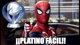 Marvels SpiderMan PS4  ¿Cómo obtener el Trofeo de PLATINO de forma Fácil y RÁPIDA [upl. by Aiekan]