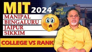 MET 2024 MIT Manipal Bangalore Jaipur amp Sikkim Cutoff 2024 🙄 Round 1 amp 2  mitmanipal met2024 [upl. by Drahsar862]