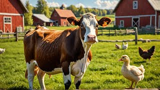 Adorable Farm Friends cow duck chicken sheep goat dog cat  Cute Sounds [upl. by Aidekal]