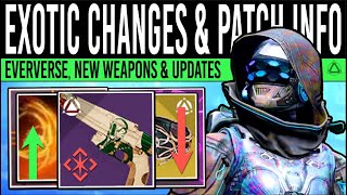 Destiny 2 BIG PATCH CHANGES amp EXOTIC UPDATES Solstice EVERVERSE Weapon Tuning FREE Dust 6 Aug [upl. by Zeeba198]