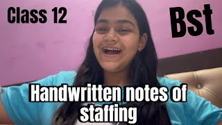 Handwritten notes of STAFFING Class 12 FREE Barkha Sahni [upl. by Suk]