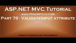 Part 76 ValidateInput attribute in mvc [upl. by Aleen]