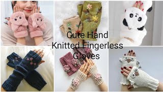 Fingerless Hand Knitted Gloves colorsoflifewithmusfira new [upl. by Enaitsirhc]