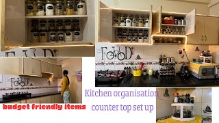 Kitchen Organisation  Counter top setupkitchen makeover  low cost Rented kitchen makeover [upl. by Querida]