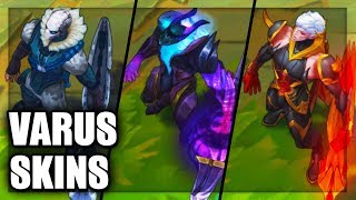 All Varus Skins Spotlight League of Legends [upl. by Lain]