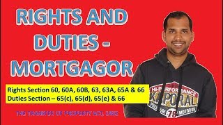 Rights and Duties of Mortgagor  The Transfer of Property Act 1882 [upl. by Affra]