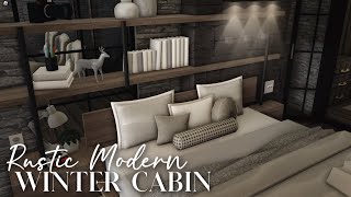 Bloxburg  Rustic Modern Winter Cabin  SPEEDBUILD PART 2 [upl. by Atirat709]