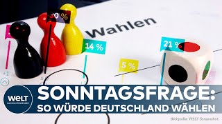 INSASonntagsfrage FDP fällt  Union stärkste Kraft  AfD rangiert mit SPD und den Grünen [upl. by Anilehs]