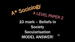 A Sociology  Model answer 10 mark Secularisation with Item [upl. by Teri]