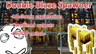 Minecraft Double Blaze Spawner Farm  XP Blaze Rods Combined Output with OnOff Switch [upl. by Adar749]