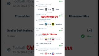 Yesterday free tips win Sure free tips yesterday 1xbet 1win Sports football [upl. by Nappy]