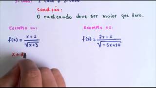 Aula 10  Domínio de uma função Variável no denominador e no radicando [upl. by Elisha]