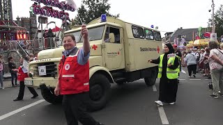 Einsatzfahrzeuge im 12 historischen Festumzug mit Oldtimern auf Pützchens Markt 2024 [upl. by Tnomed534]