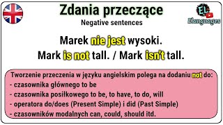 Jak tworzyć przeczenia w języku angielskim  Zdania przeczące angielski gramatyka [upl. by Gnim333]