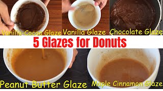 Glaze Recipes for Donuts Chocolate Glaze RecipeVanilla Glaze  Peanut Butter Glaze Maple Cinnamon [upl. by Katie]