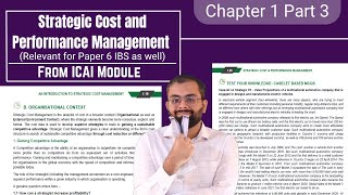 Strategic Cost and Performance Management Chapter 1 Part 3  SPOM Set B SCPM  CA Final  ICAI [upl. by Noremak]