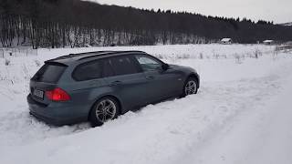 BMW E91 320d xDrive in snow January 2019 [upl. by Ahsinrac]