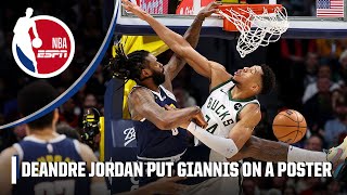 DEANDRE JORDAN PUT GIANNIS ON A POSTER 😱  NBA on ESPN [upl. by Wills538]