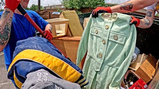 Dumpster Full of Vintage Clothing Sets Toys and More What a Find [upl. by Flint]