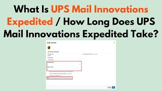 What Is UPS Mail Innovations Expedited  How Long Does UPS Mail Innovations Expedited Take [upl. by Aryahay]