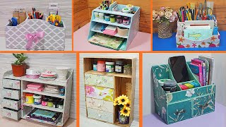 6 SIMPLE DIY ORGANIZERS FOR STORAGE FROM CARDBOARD BOXES HANDMADE CRAFT FROM CARDBOARD BOXES [upl. by Quintessa]