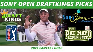 2024 Sony Open DraftKings Picks Lineups Ownership Weather  Sony Open Final Bets  One and Done [upl. by Melessa]