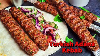 Homemade Turkish Adana Kebab Recipe  Adana Kebab With Homemade BBQ Skewers  Turkish Kebab [upl. by Edithe]