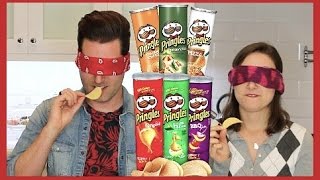 BLINDFOLDED PRINGLES CHALLENGE with my little sister [upl. by Aizirtap]