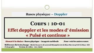 1001 Effet Doppler et mode d emission Doppler pulsé et continue  DOPPLER [upl. by Salamanca]