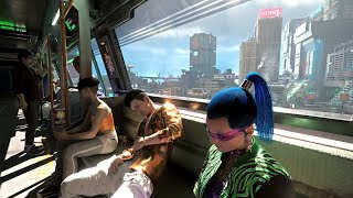 4K Cyberpunk 2077 Update v21  Riding the NEW Night City Metro System NCART All Lines [upl. by Blynn561]