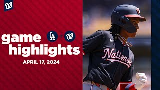 Nationals vs Dodgers Game Highlights 41724  MLB Highlights [upl. by Fennell]