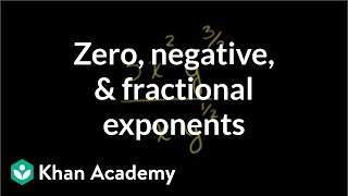 Zero negative and fractional exponents  PreAlgebra  Khan Academy [upl. by Hilliard]