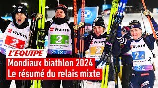 Mondiaux Biathlon 2024  La France championne du monde du relais mixte à Nove Mesto [upl. by Leontina]