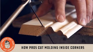 How Pros Cut Molding Inside Corners [upl. by Afatsuom]