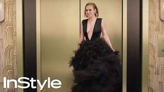 Rumer Willis  2018 Golden Globes Elevator  InStyle  shorts [upl. by Adrahs]