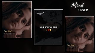 Mind Upset ah Iruku💔🥀 girls sad whatsapp status tamil 🖤MEO [upl. by Spalla]