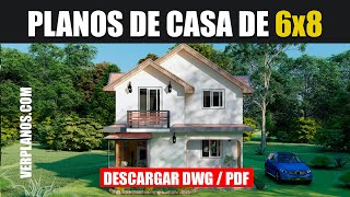 ✅ Plano de casa Pequeña 4 Dormitorios 2 Baños DWG  PDF [upl. by Aeduj922]