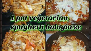 15 minutes 1 pot vegetarian spaghetti bolognese [upl. by Nahtaj42]