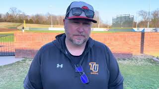 VIDEO Tusculum Baseball Postgame CarsonNewman Feb 13 2014 [upl. by Amalberga]