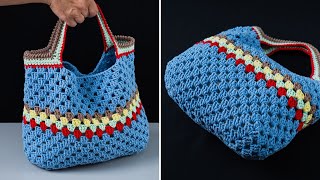 Very easy crochet tote bag for beginners [upl. by Fidole151]